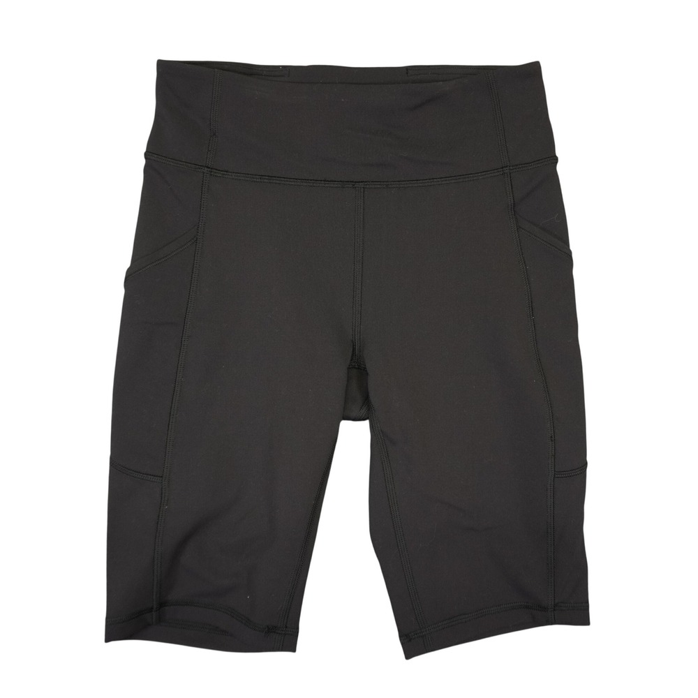 Lululemon Fast and Free Shorts Women Size 6 Black High Rise 10" Biker Pocket
